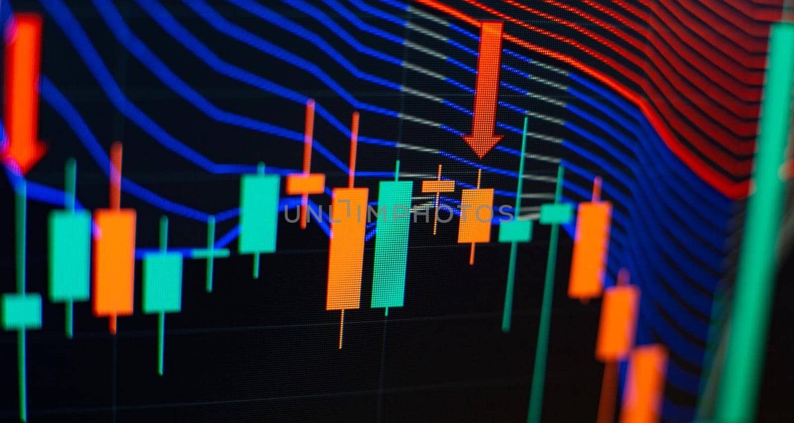 Economy trends background for business idea . Financial graph on technology abstract background represent financial crisis