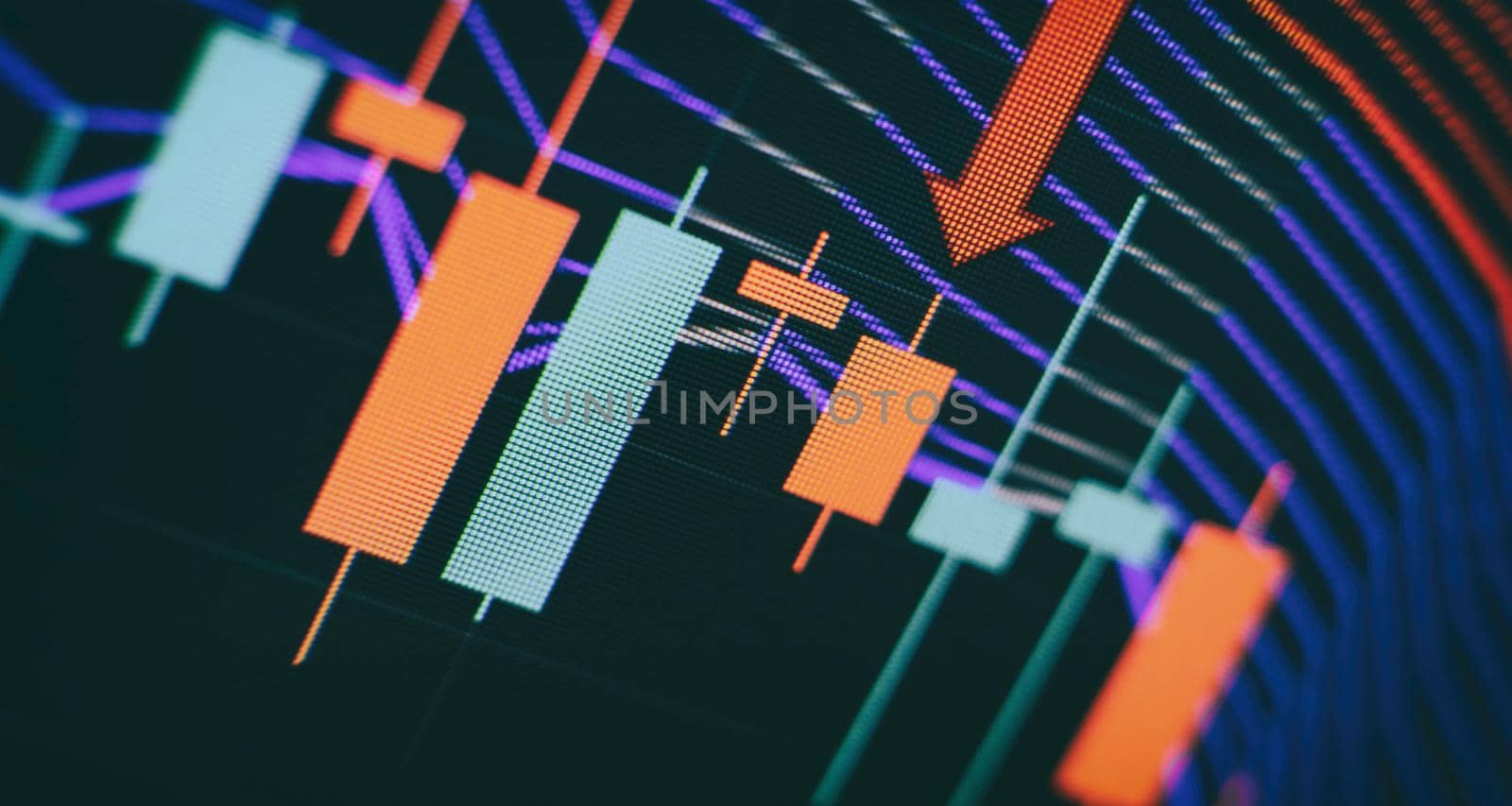 Economy trends background for business idea . Financial graph on technology abstract background represent financial crisis