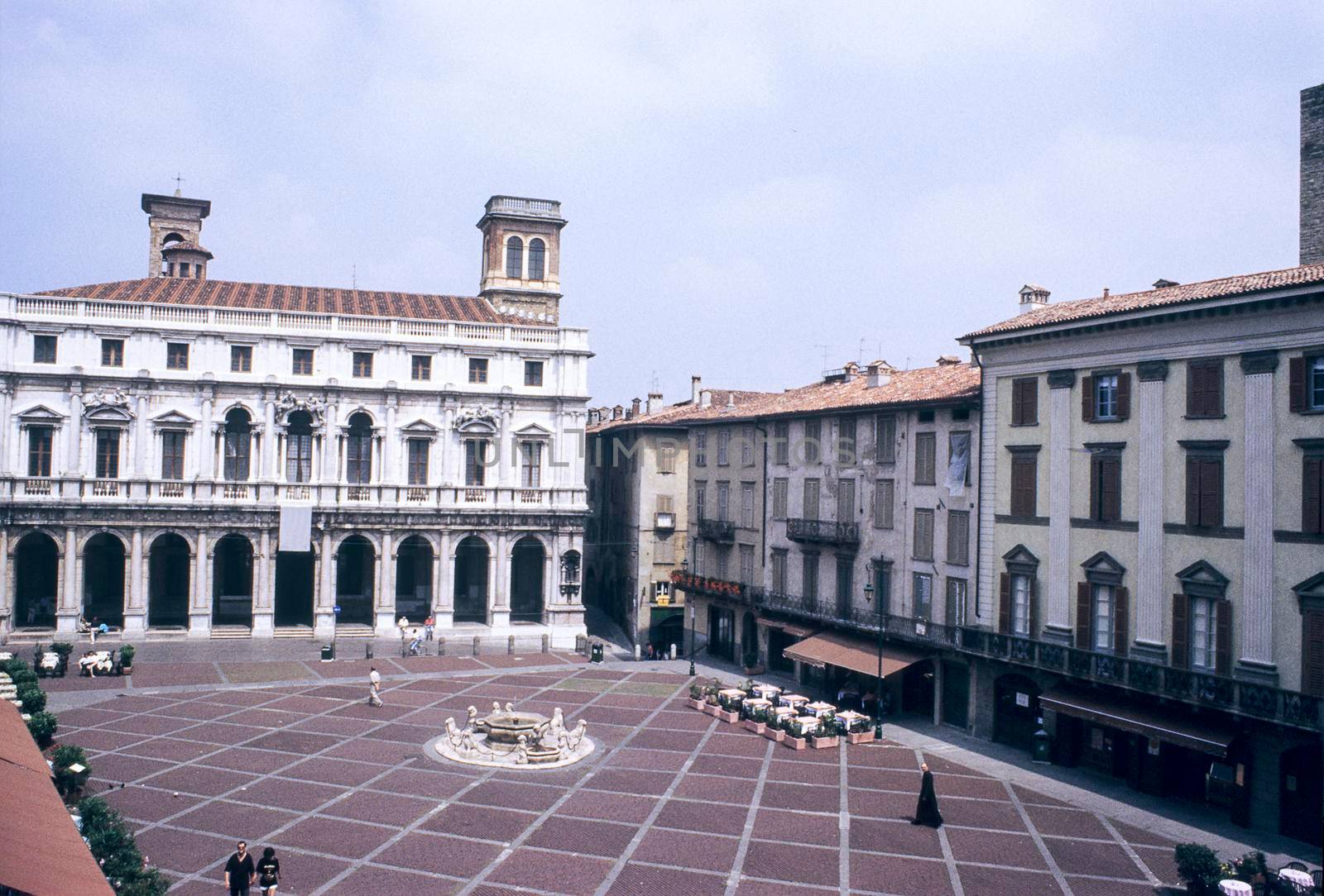 View of the Piazza Vecchia in the old town of Bergamo, Lombardia, Italy