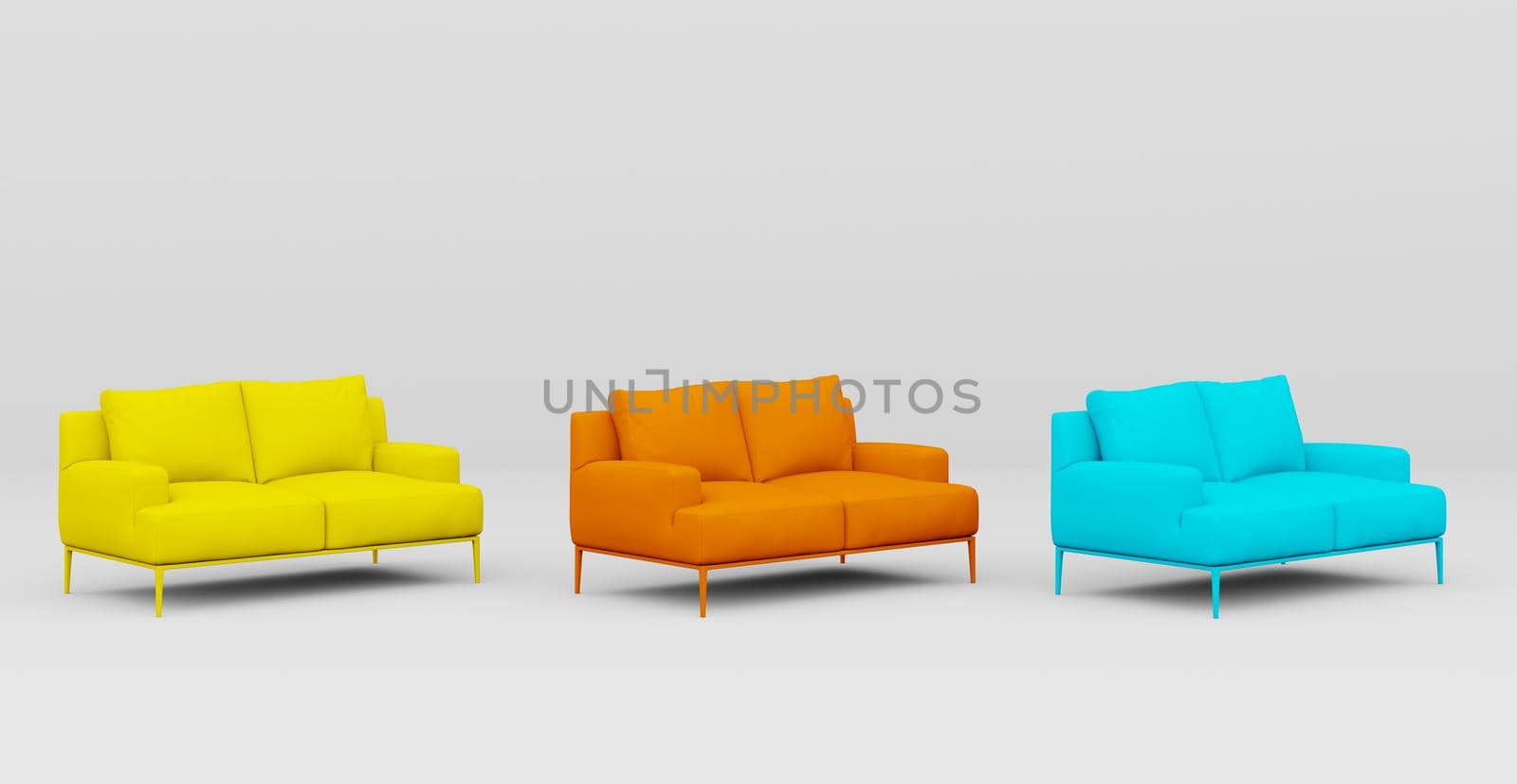 3d Abstract interior. Interior template. Bright color in the interior