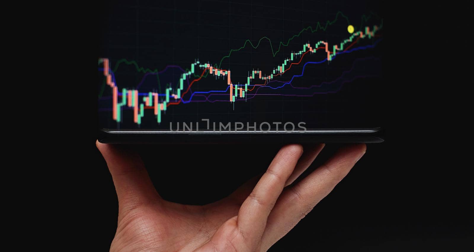 Market economy graph statistic showing growth of profit analyzing financial exchange on increase digital money background by Maximusnd