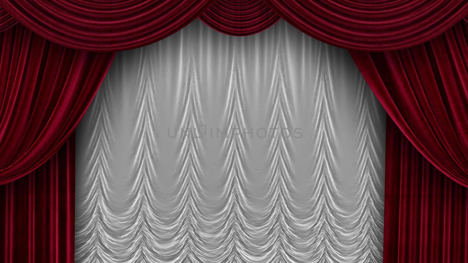 Theater Velvet Curtains with White Curtain in 4k by studiodav