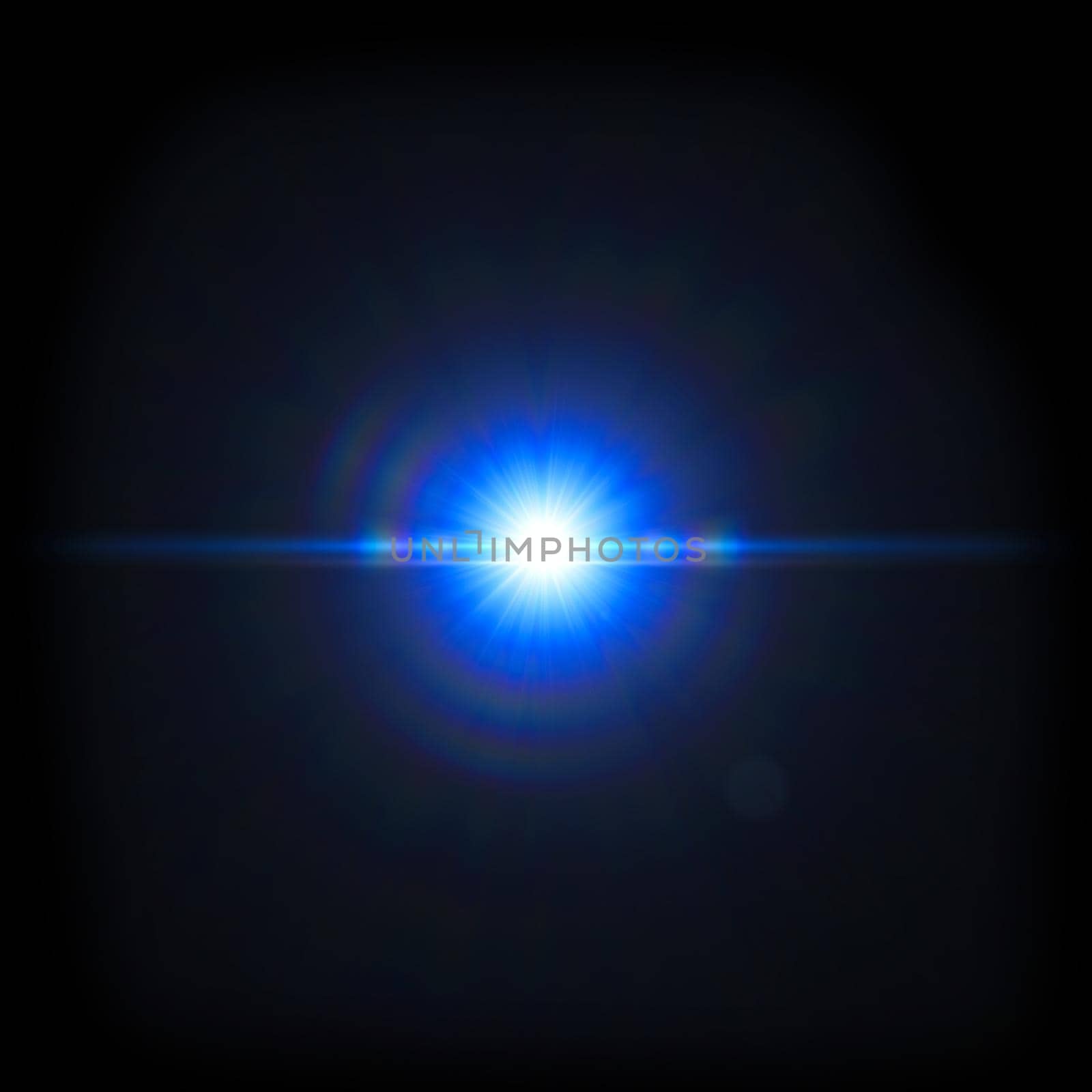 Blue Light Lens flare on black background. by JpRamos