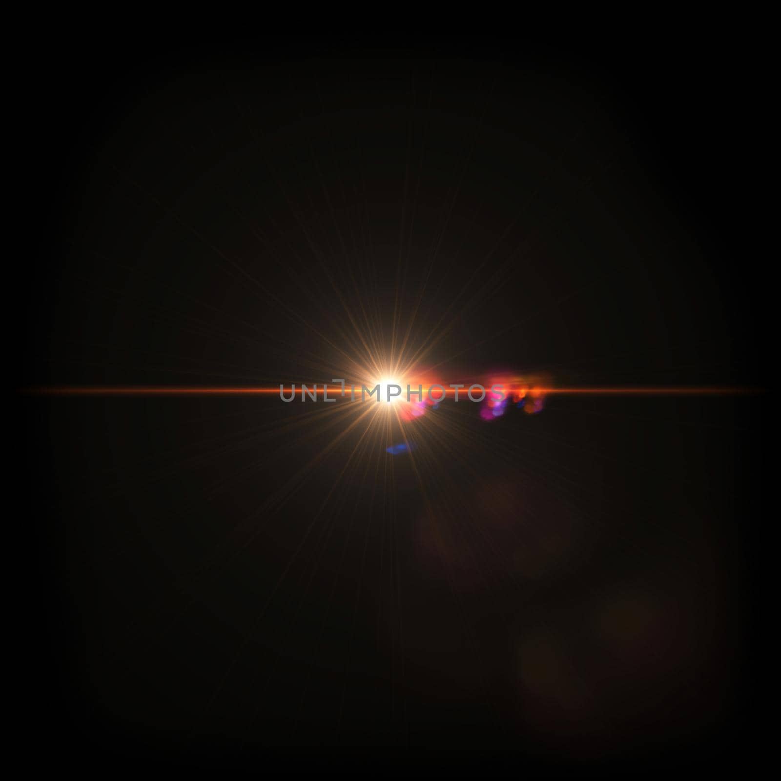 Orange Light Lens flare on black background. by JpRamos
