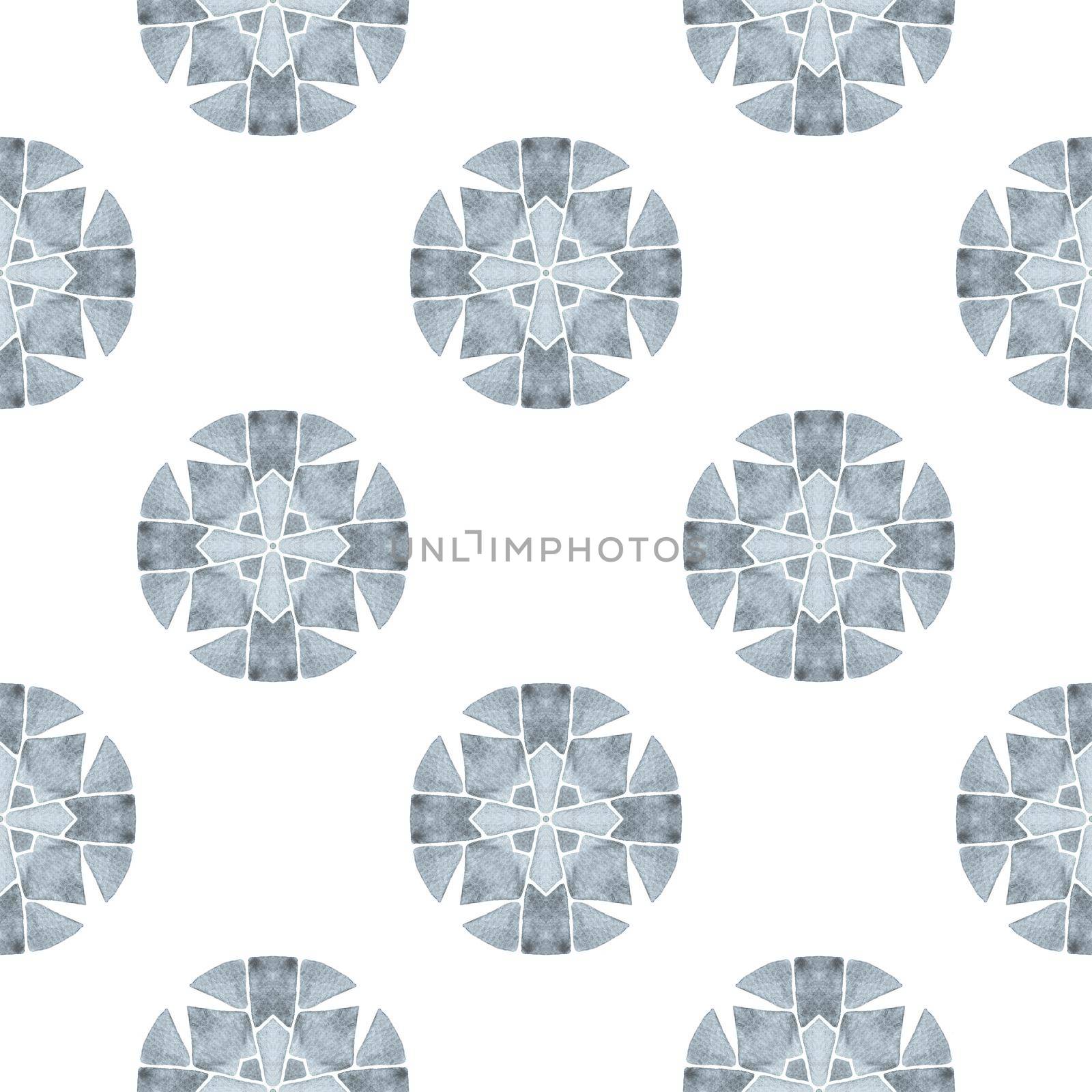 Medallion seamless pattern. Black and white by beginagain