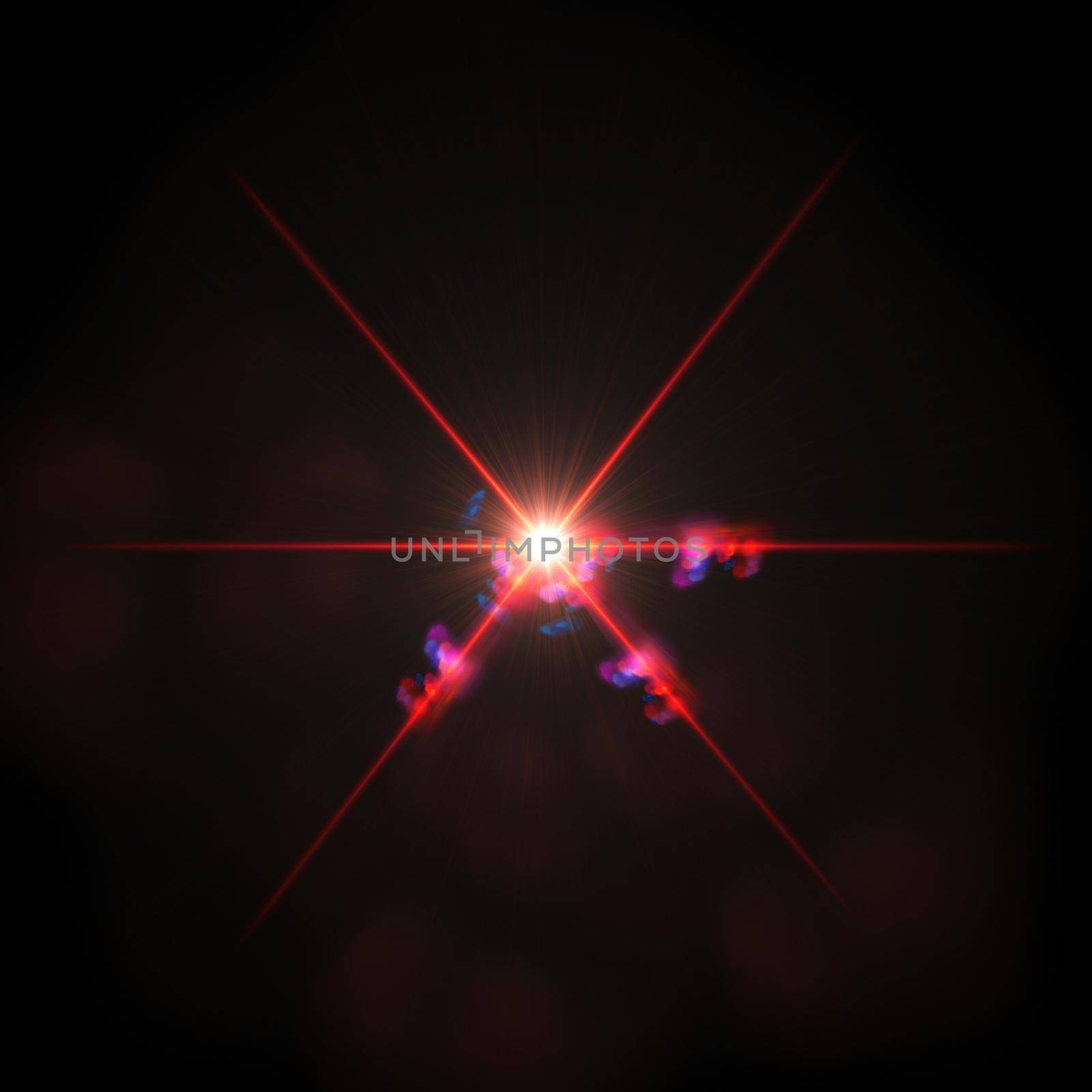 Red light Lens flare on black background. by JpRamos