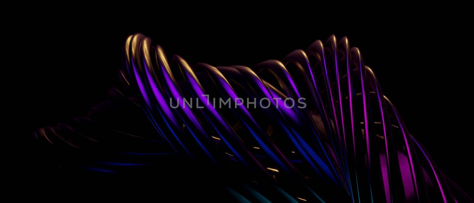 Magical Abstract 3d Neon Irridescent BluePurple Abstract Background 3D Illustration by yay_lmrb