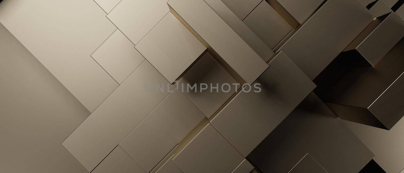 Abstract Shiny 3D Cubes Trendy Futuristic Gray Banner Background 3D Illustration by yay_lmrb