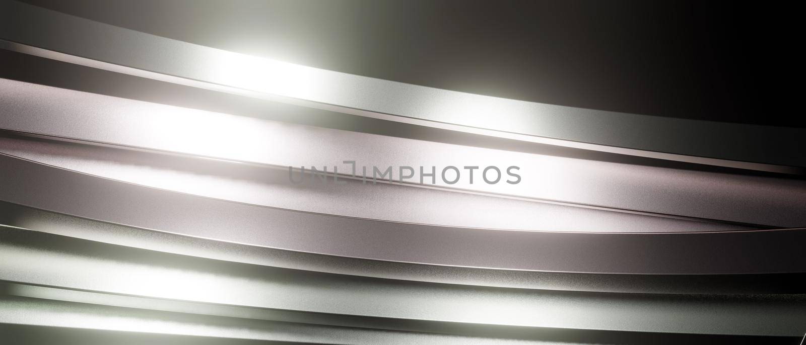 Abstract Modern Cyber Metallic Shine Gray Background 3D Rendering