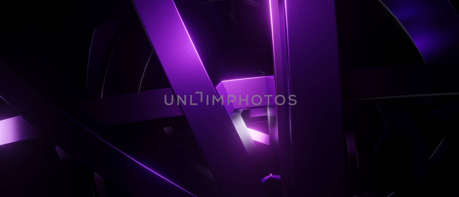 Creative Luxurious Shiny Metallic Violet Abstract Background 3D Rendering
