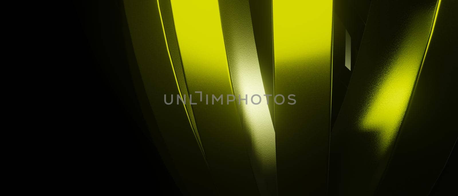 Abstract Futuristic Abstract Wave Clean Lime Green Banner Background 3D Illustration by yay_lmrb