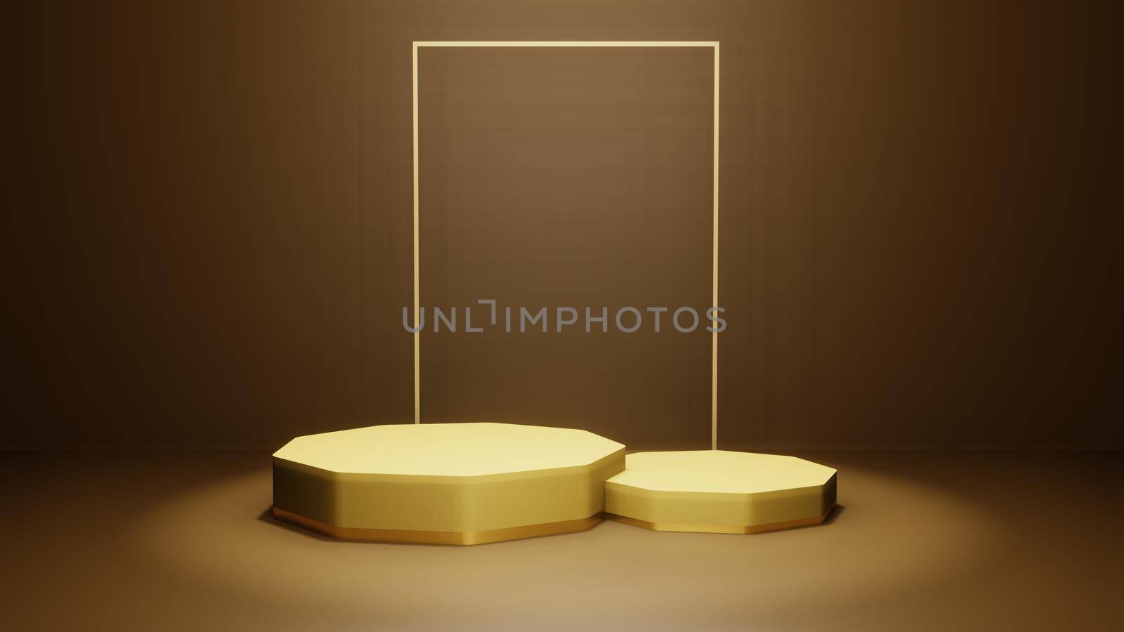 3d product abstract minimal scene spotlight with geometric platform. Spotlight background 3d render illustration with yellow podium. scene to show cosmetic product spotlight by Benzoix