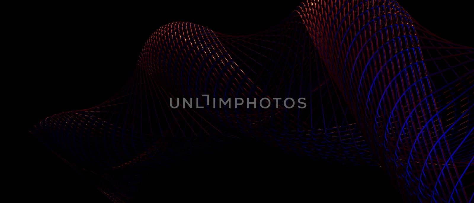 Artistic Abstract Flow Irridescent BluePurple Banner Background Wallpaper 3D Render