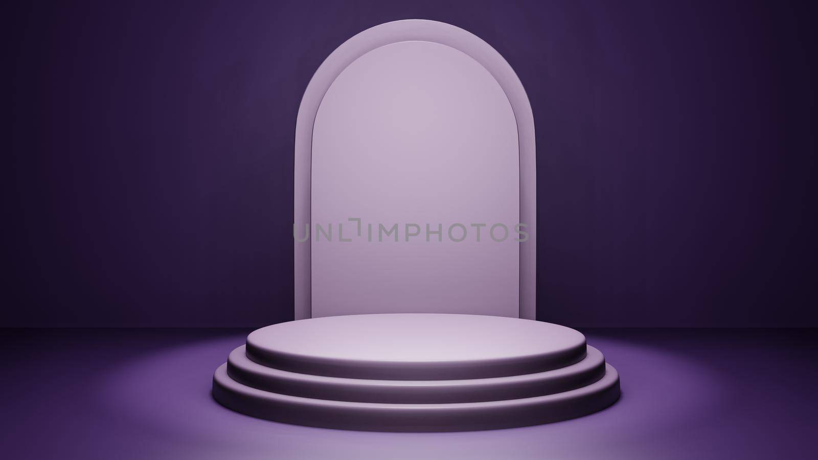 Empty cylinder podium on minimal background. Abstract minimal scene with geometric shape object. Design for product presentation. 3d redered illustration