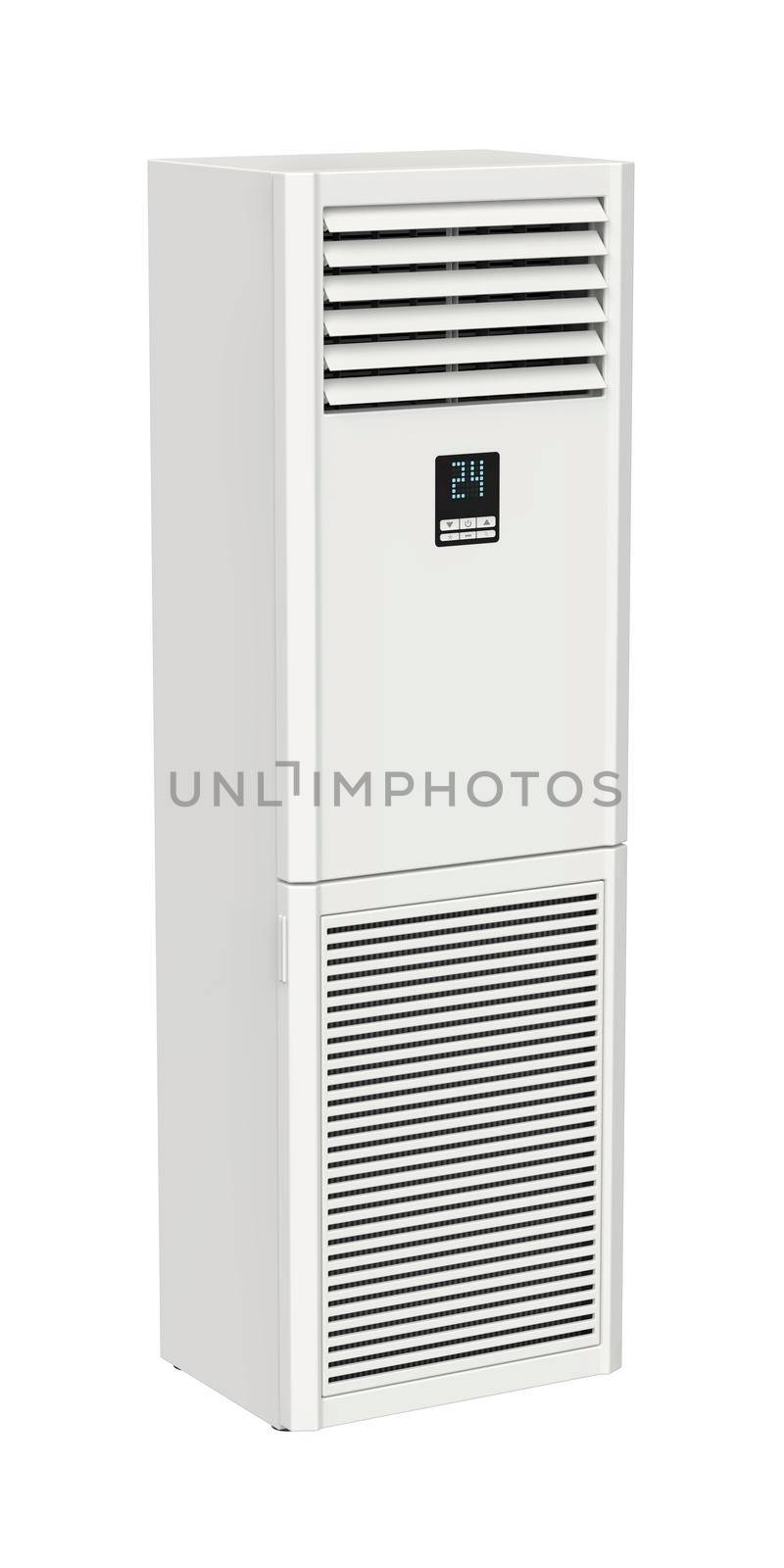 Big floor standing air conditioner isolated on white background