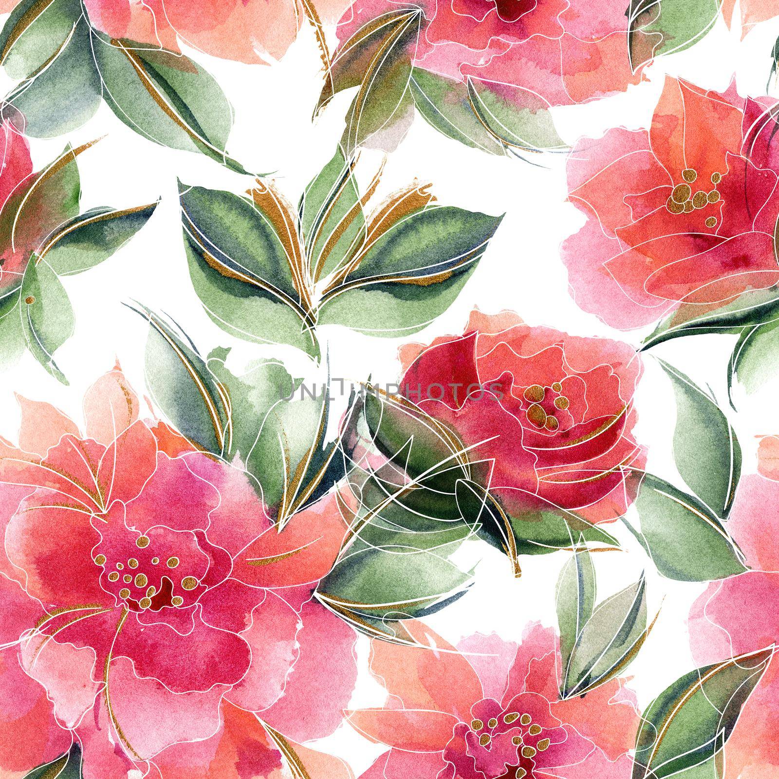 Pink floral seamless pattern with ditsy fragrant flowers by Xeniasnowstorm