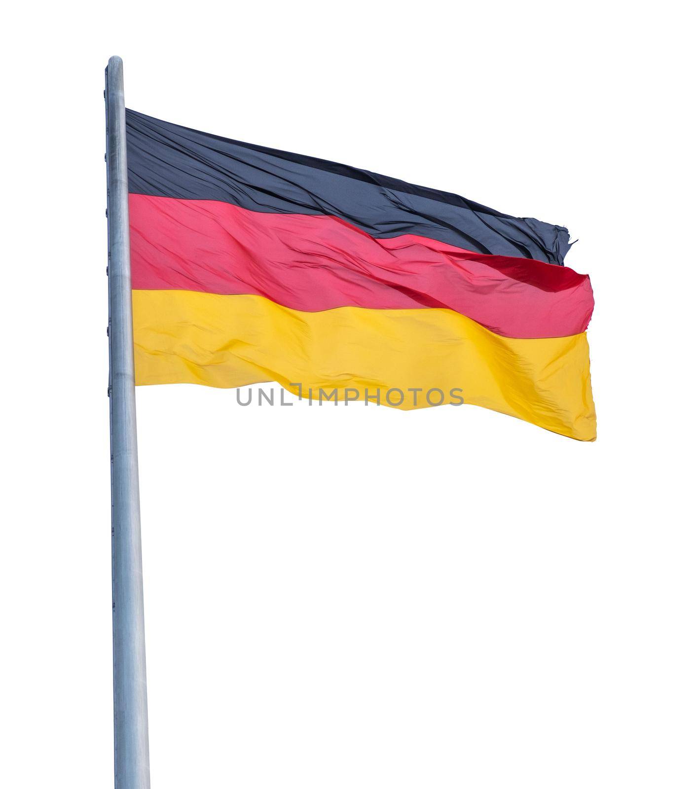 Isolated German Flag On A Pole
