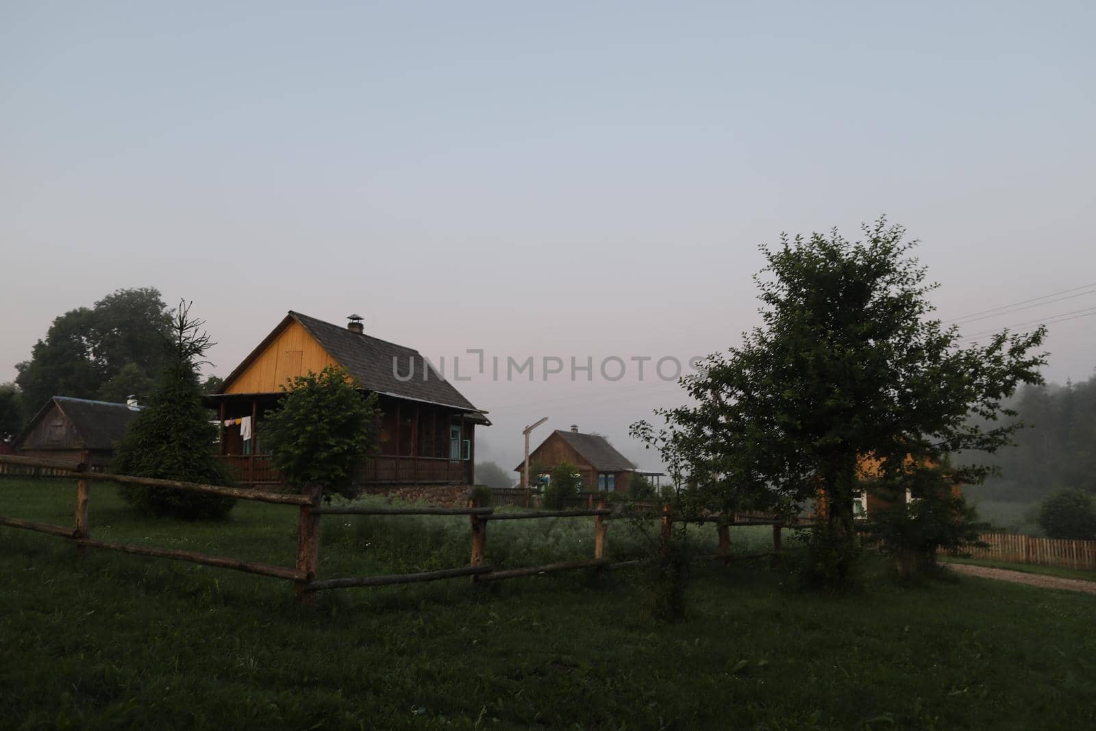 Beautiful natural pastoral scenery of countryside landscape in summer by paralisart