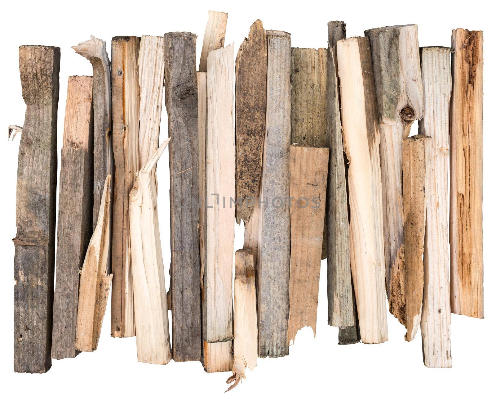 Isolated Kindling For Lighting A Fire On A White Background