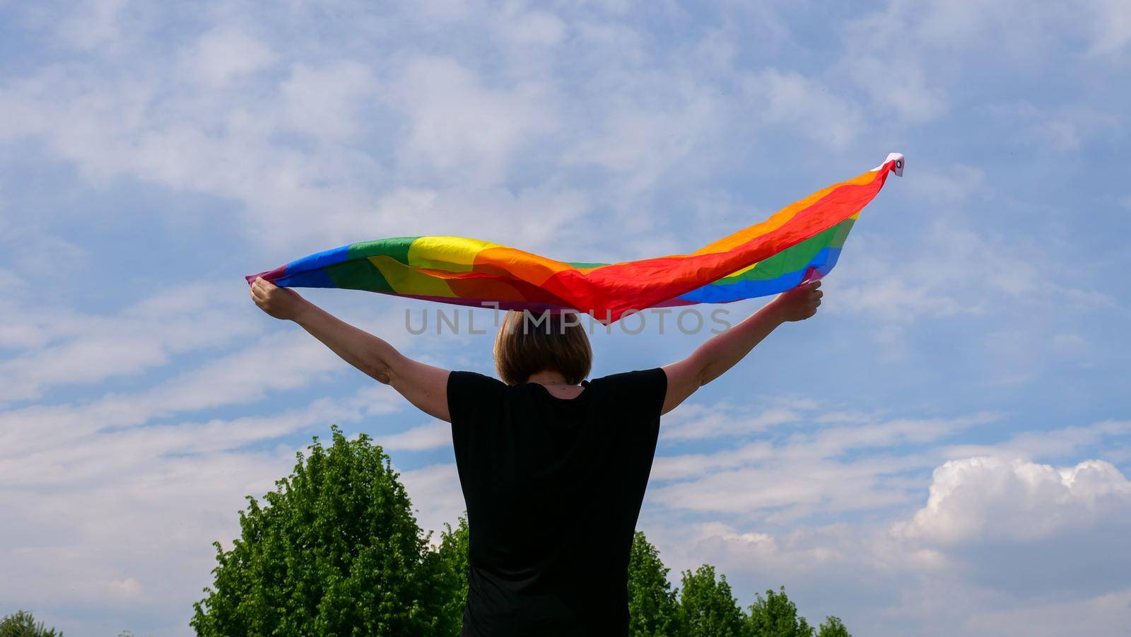 rainbow flag peace on sky background by OksanaFedorchuk