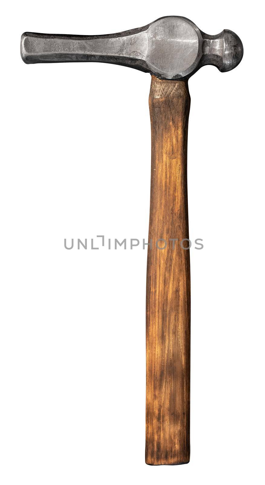 A Vintage Blacksmith's Hammer, Isolated On A White Background