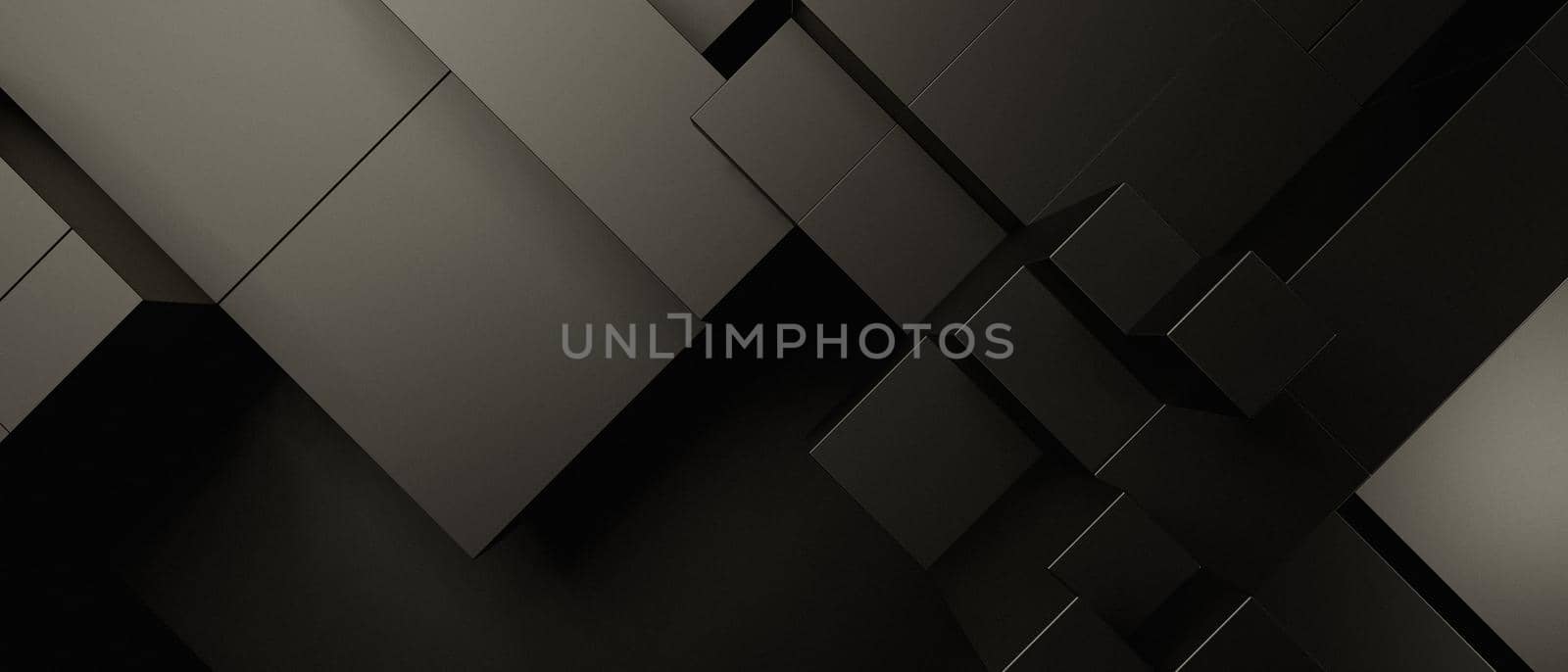Abstract Luxurious Geometric Blocks Three Dimensional Charcoal Abstract Background 3D Illustration