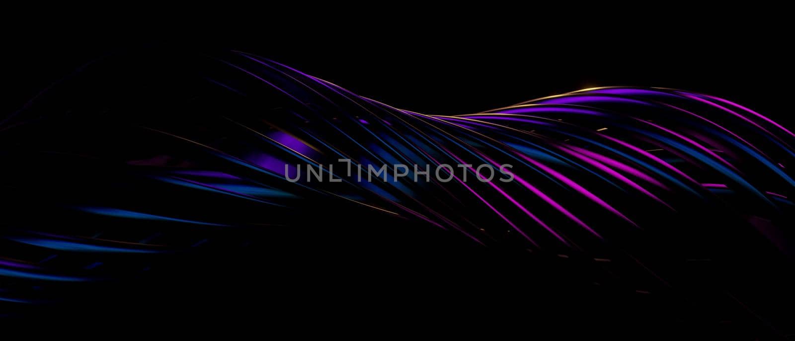 Abstract Twirls or Waves Cyberpunk Blue Purple 3D Background 3D Illustration by yay_lmrb