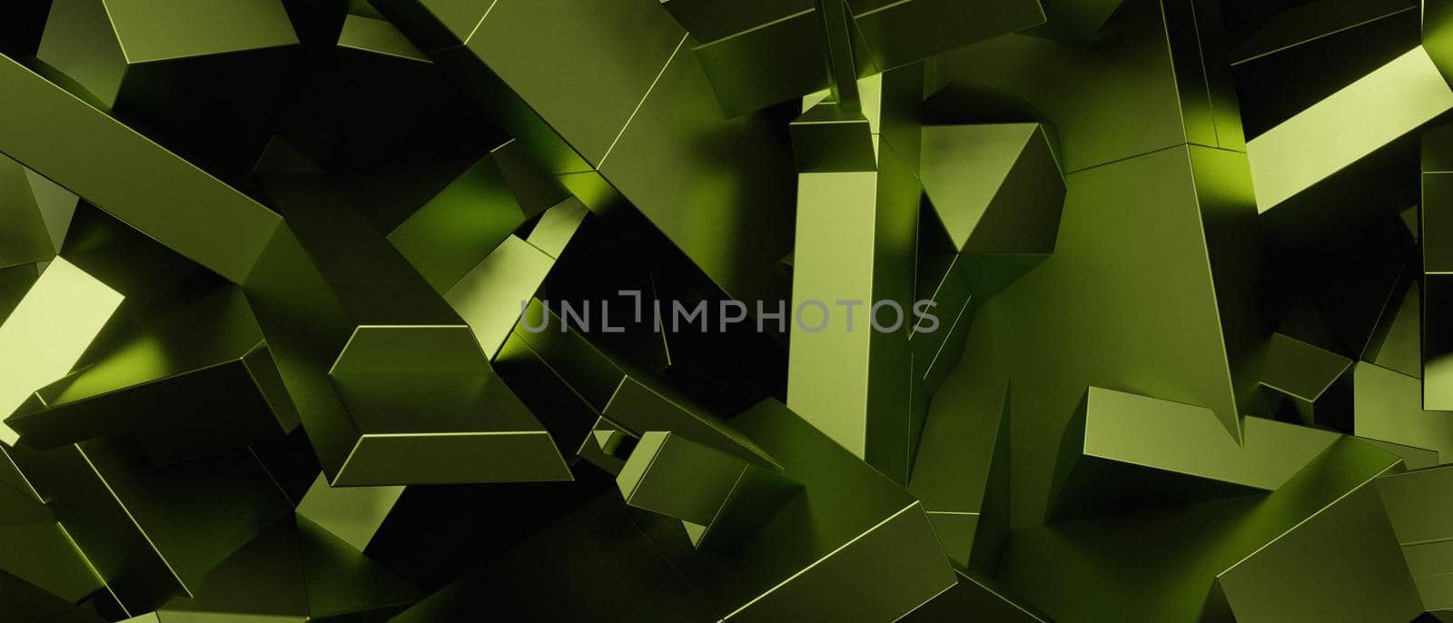 Abstract Metallic Green Background 3D Render by yay_lmrb