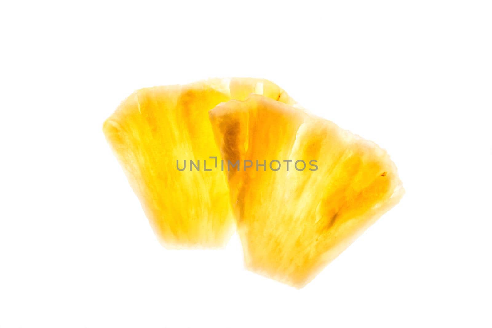 Pineapple chunks isolated on white background by nazarovsergey