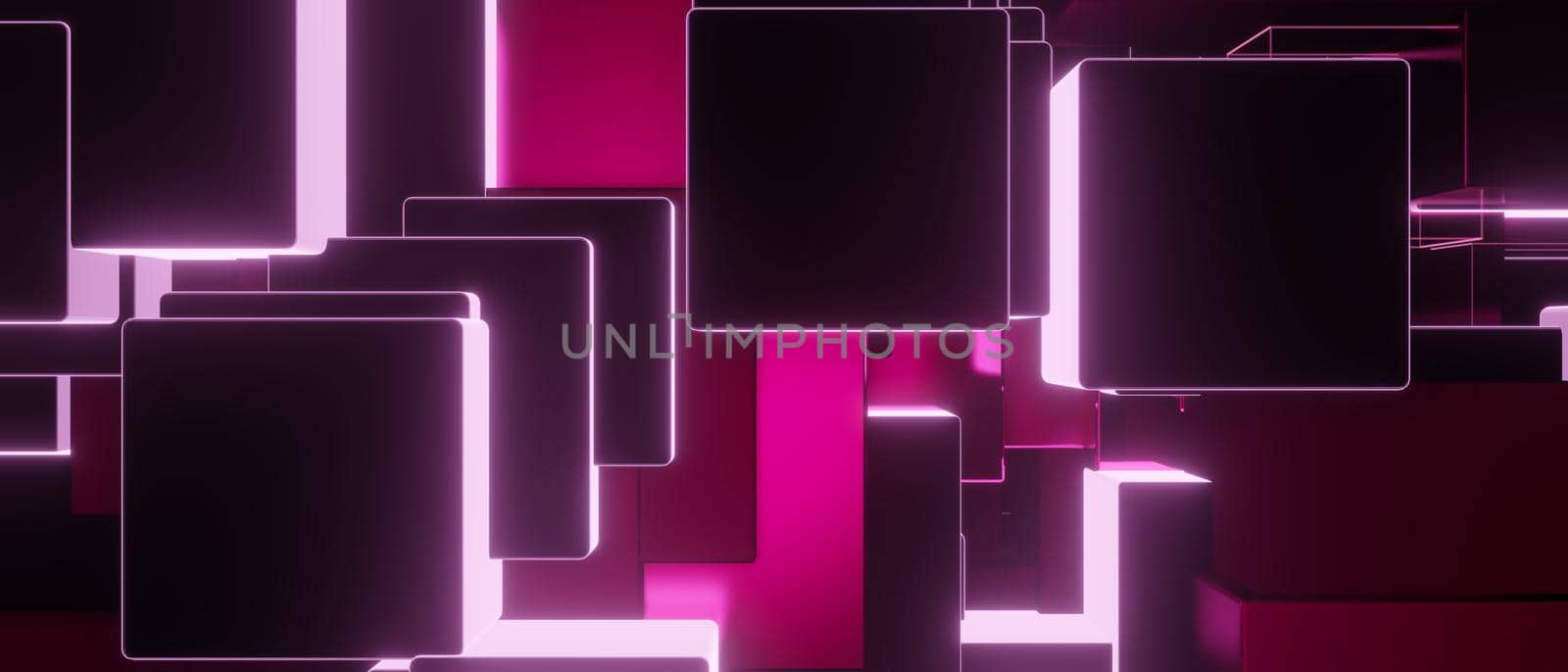 Tech cubes squares abstract background 3d render