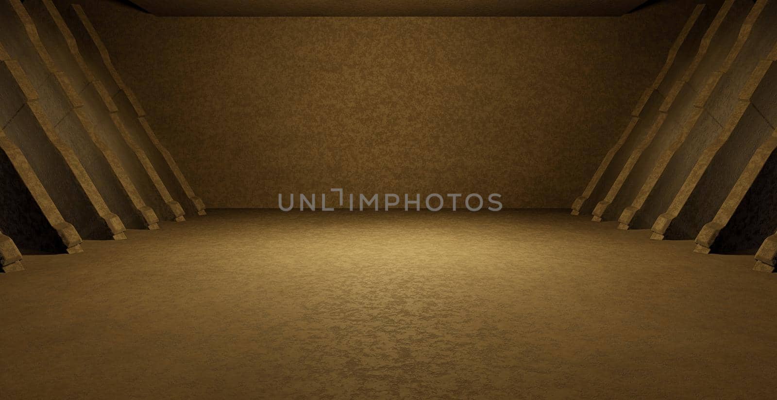 Space Futuristic Garage Tunnel Underground With Cement Concrete Floor Spotlight Light Banner Background Wallpaper Alien Concept 3D Rendering by yay_lmrb