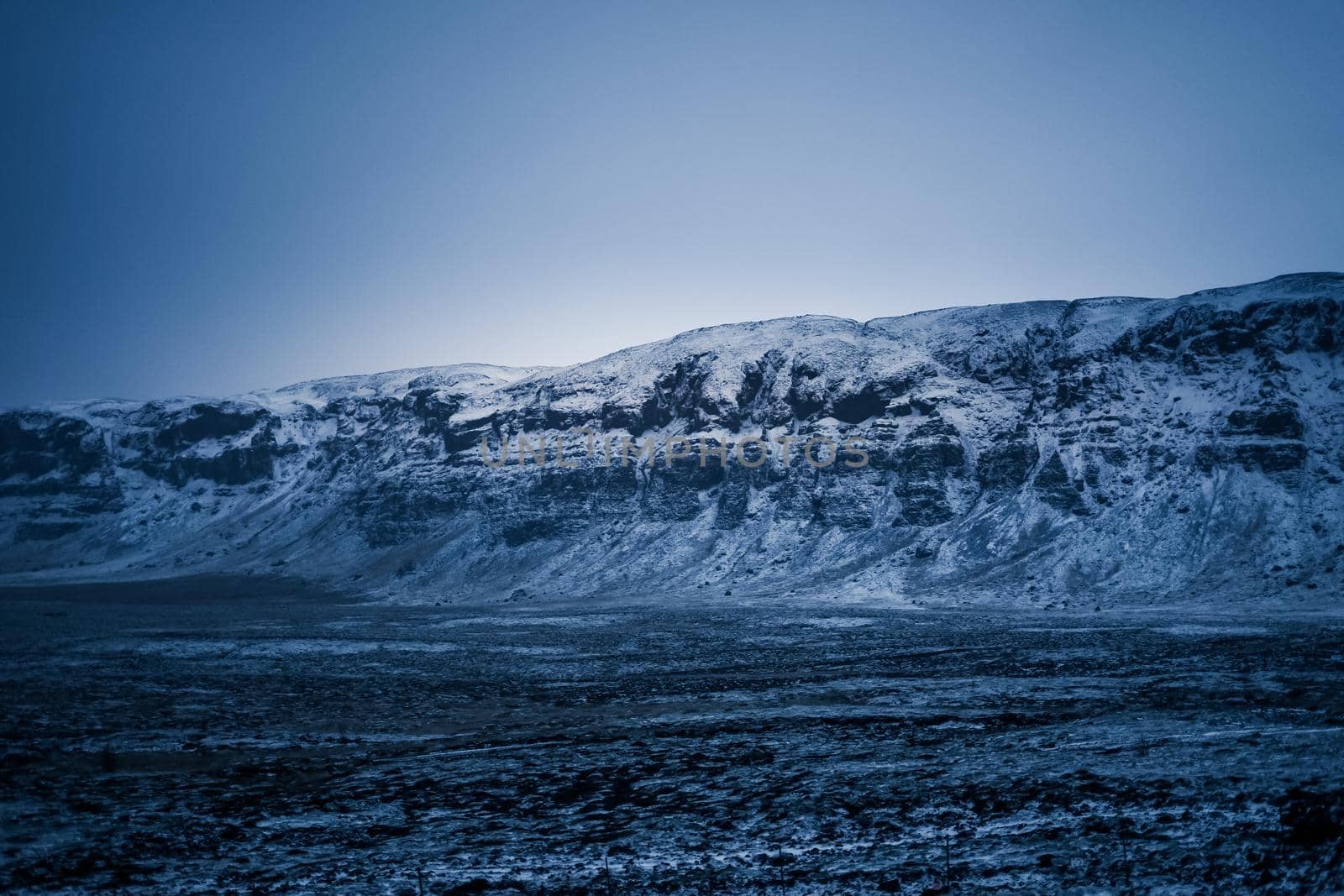 Image of Snow Mountains in Iceland. Shooting Location: Iceland