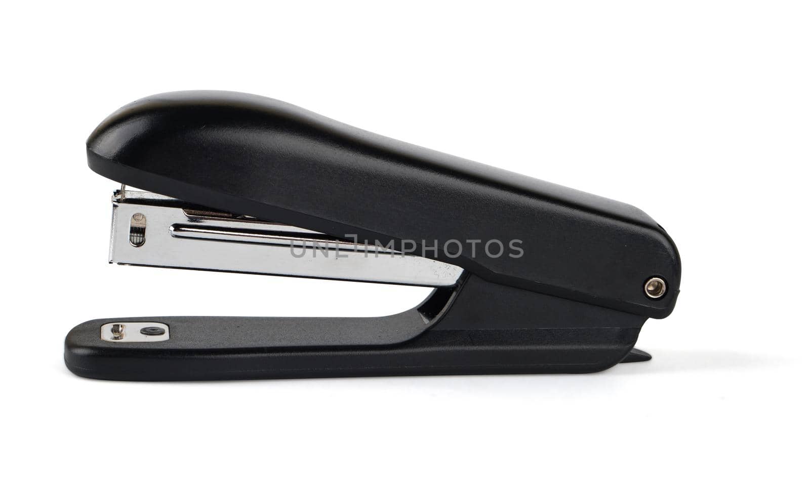 stapler for stapling paper with shadow on a white background in isolation