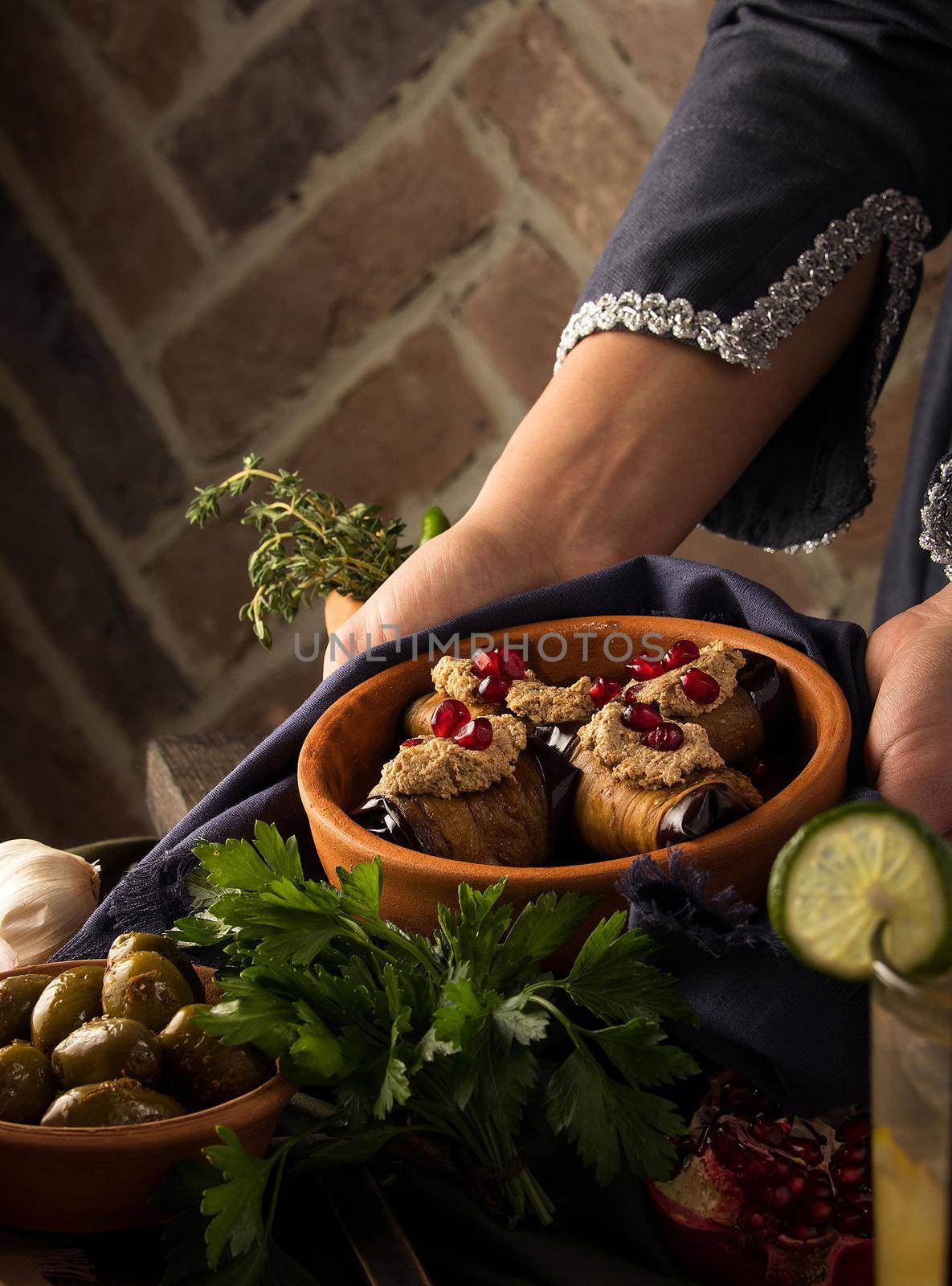 The Pkhali is a traditional Georgian dish of chopped and minced vegetables, made of cabbage, eggplant, spinach, beans, beets