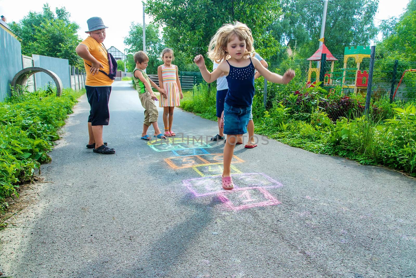 Children play classics on the street. Selective focus. by yanadjana