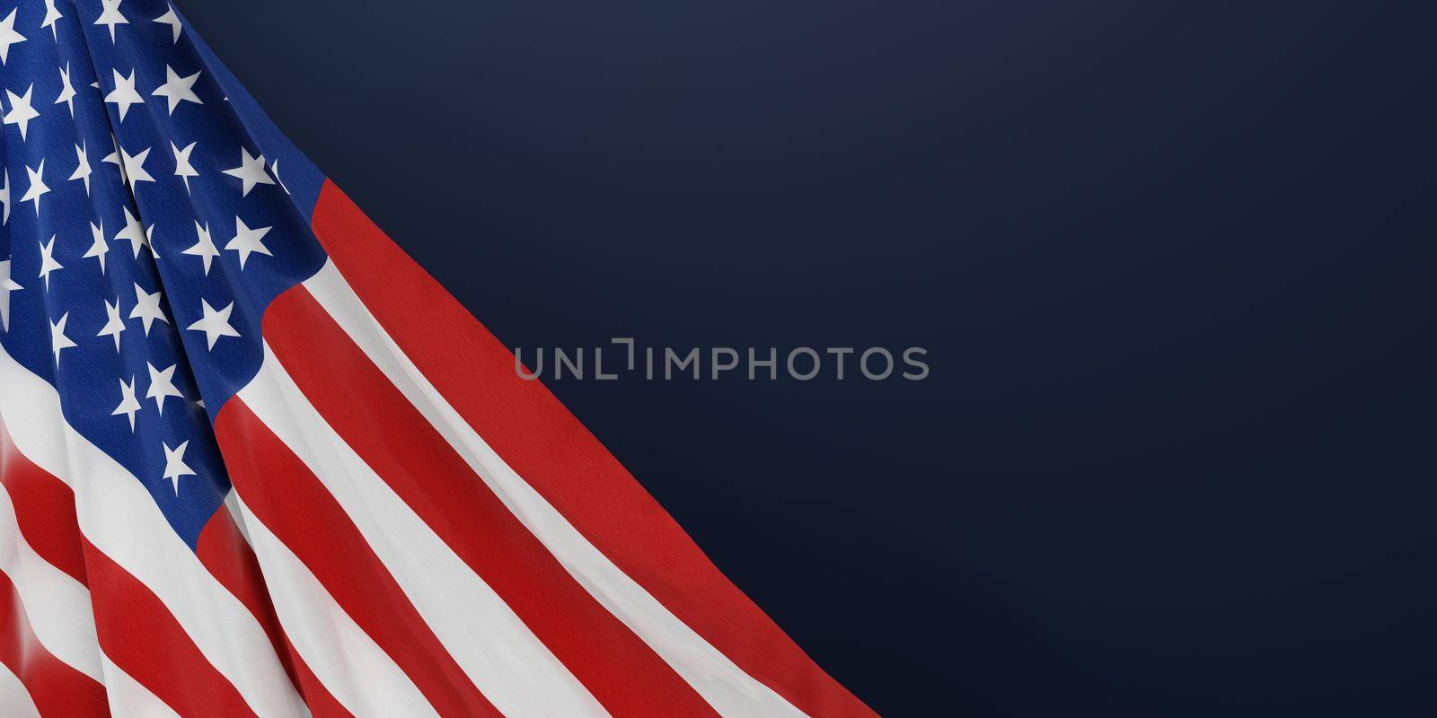 USA or American flag on blue background 3D render by Myimagine