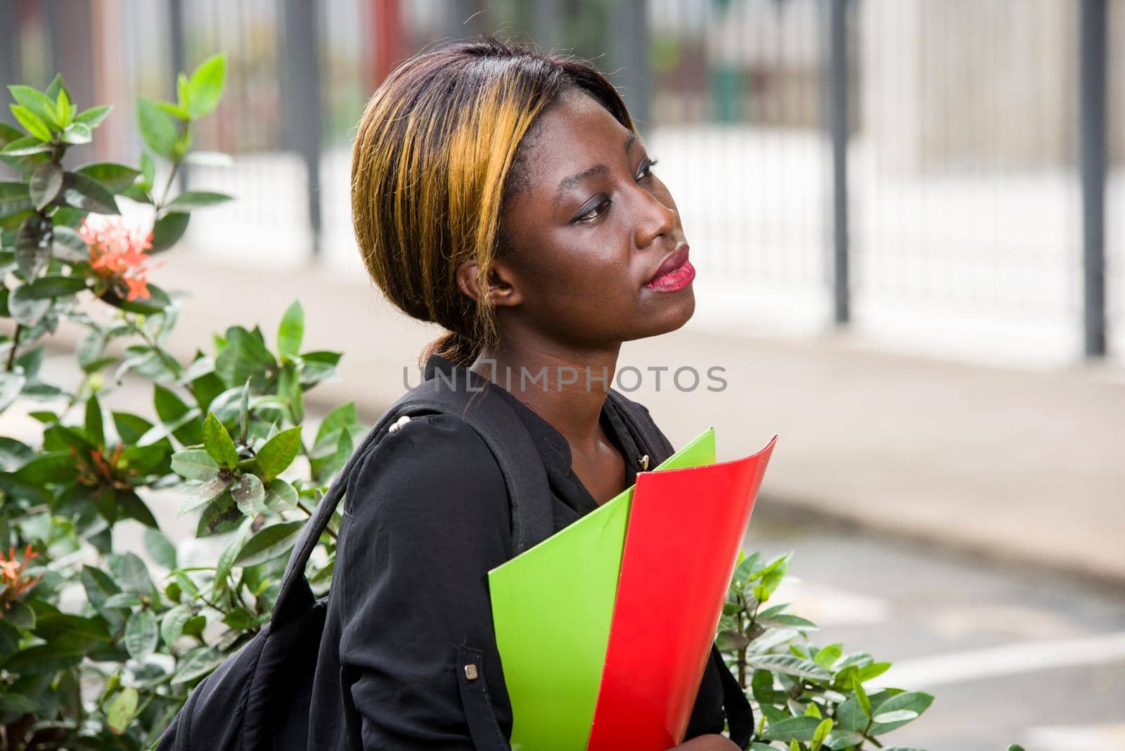 close up of young student, thinking. by vystek