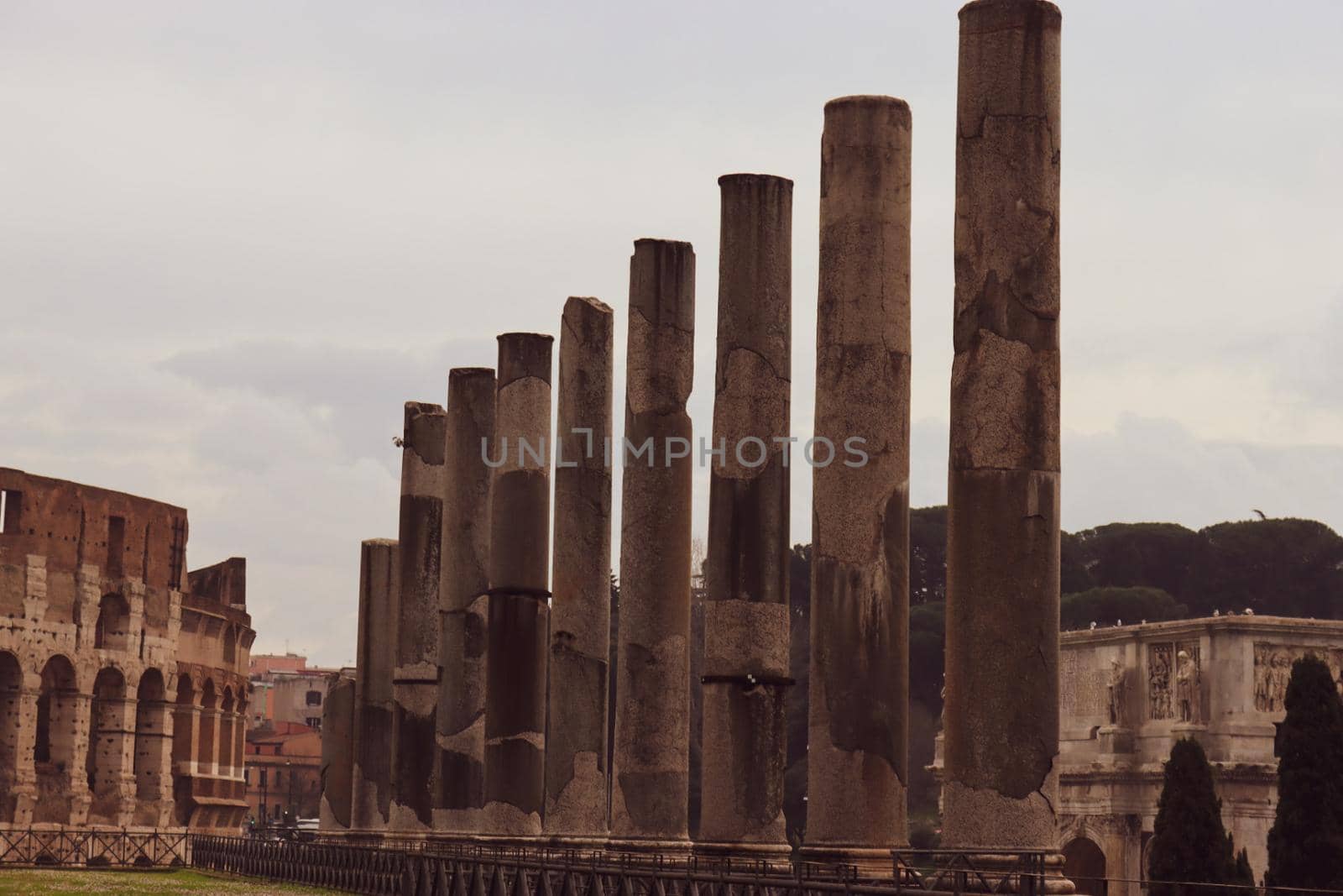 Panoramic view around the Colosseum in city of Rome by yohananegusse