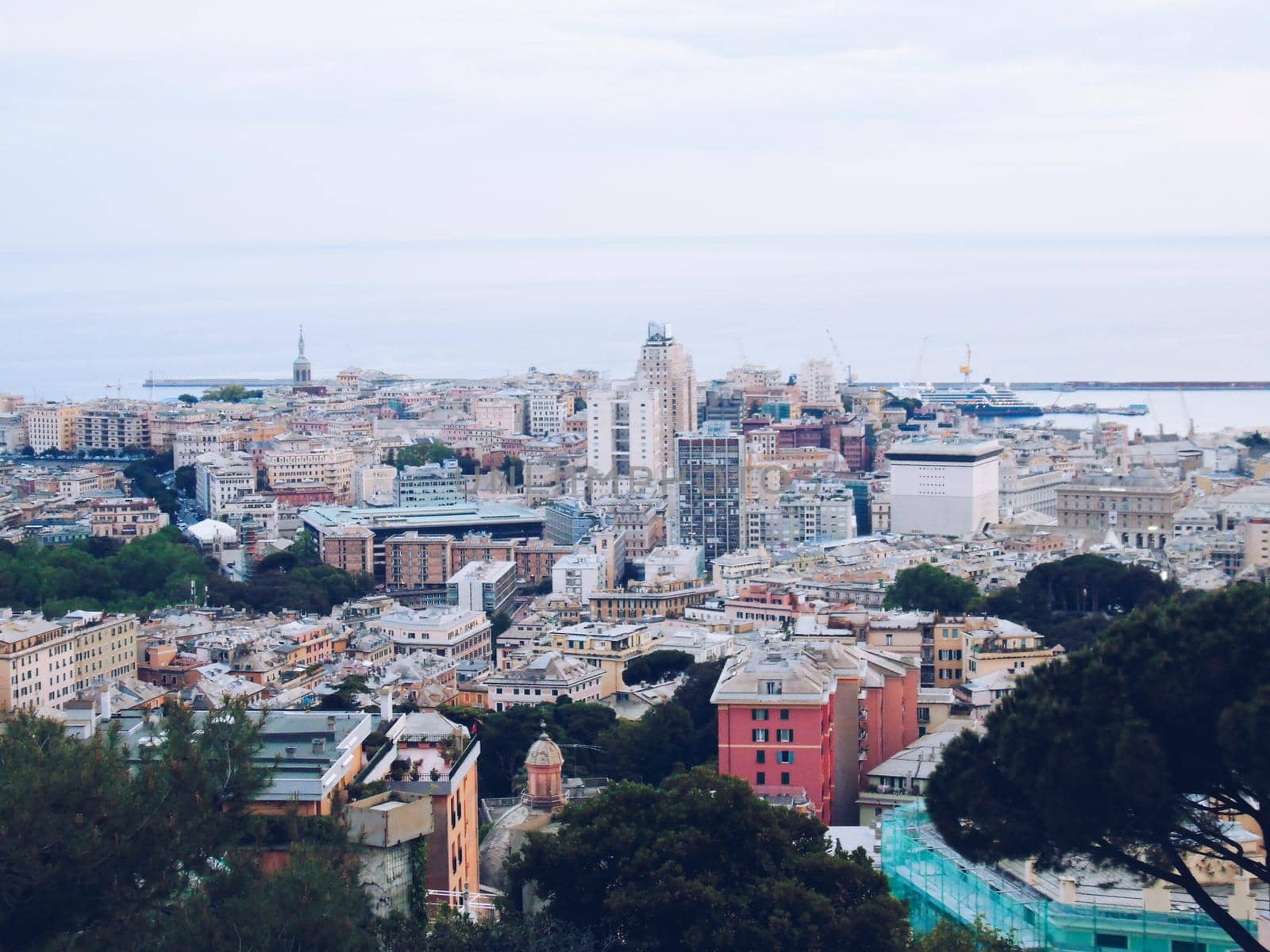 Beautiful Genoa by night with little sunset by yohananegusse