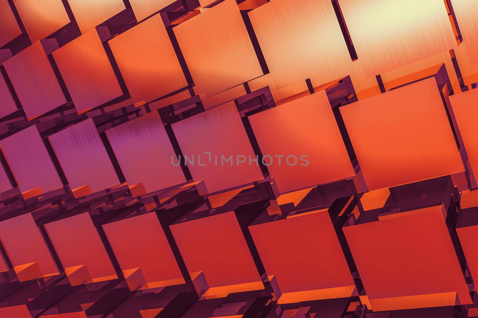 3D cube background in orange evening light by Skaron