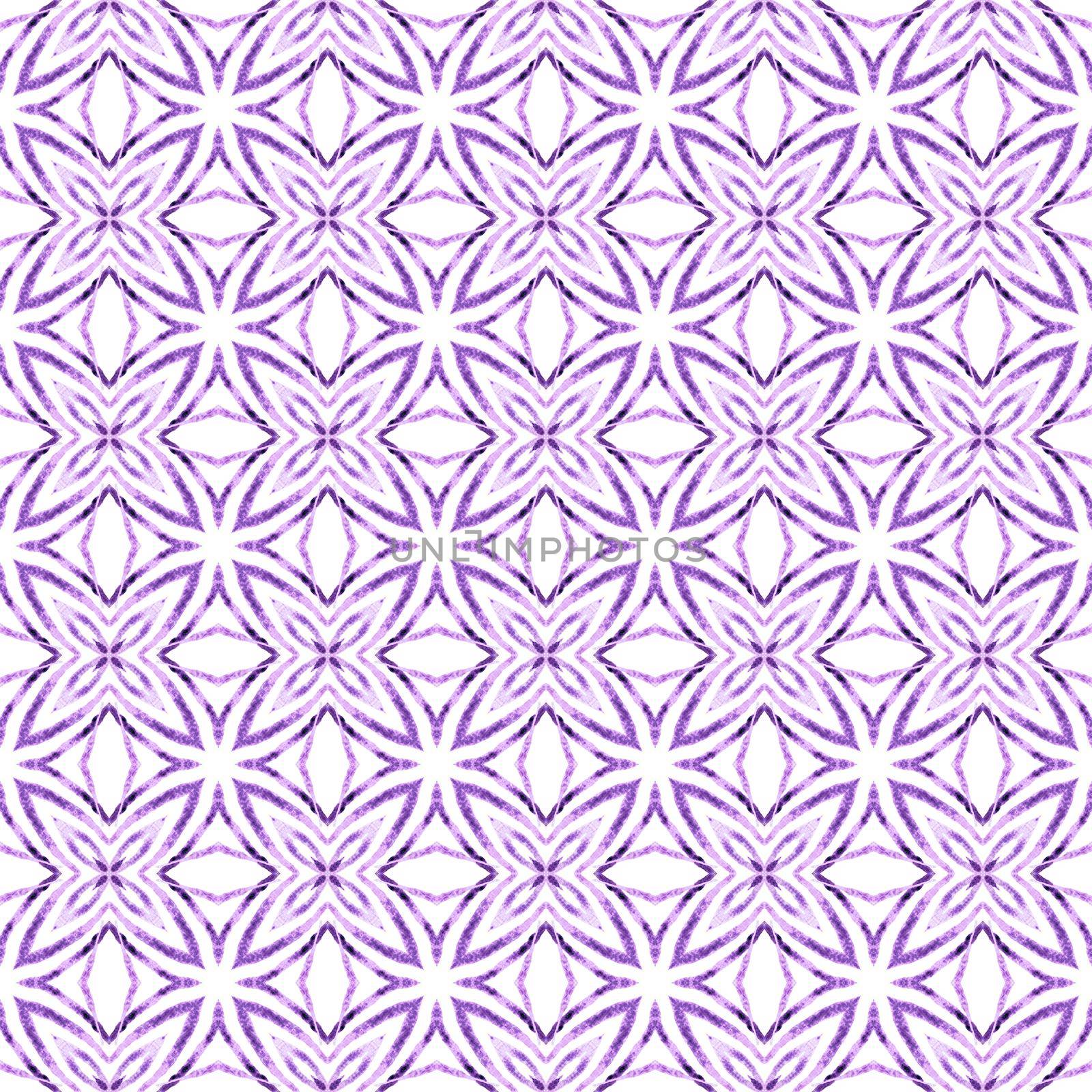 Chevron watercolor pattern. Purple delicate boho chic summer design. Green geometric chevron watercolor border. Textile ready breathtaking print, swimwear fabric, wallpaper, wrapping.