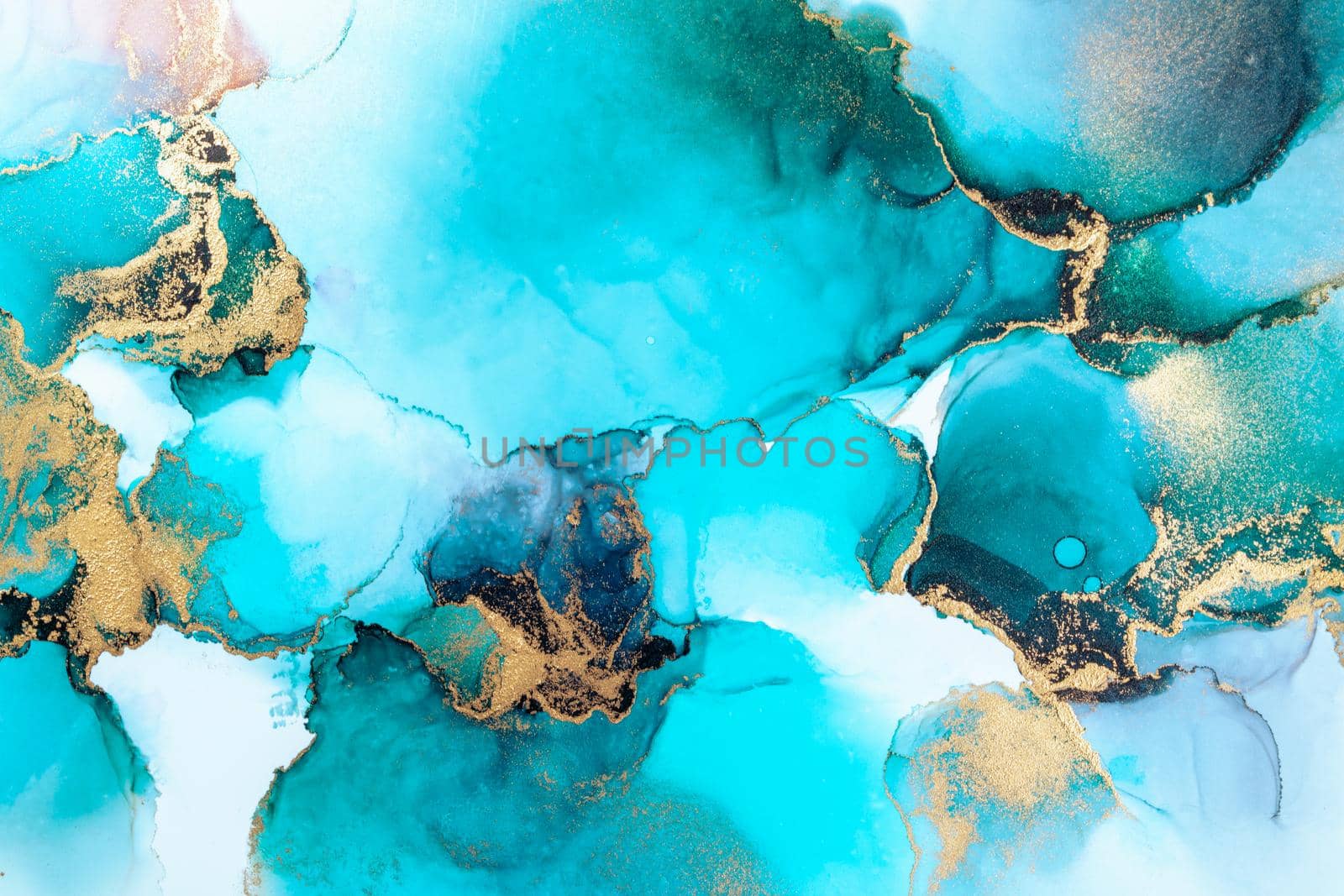 Luxury blue abstract background of marble liquid ink art painting on paper . Image of original artwork watercolor alcohol ink paint on high quality paper texture .
