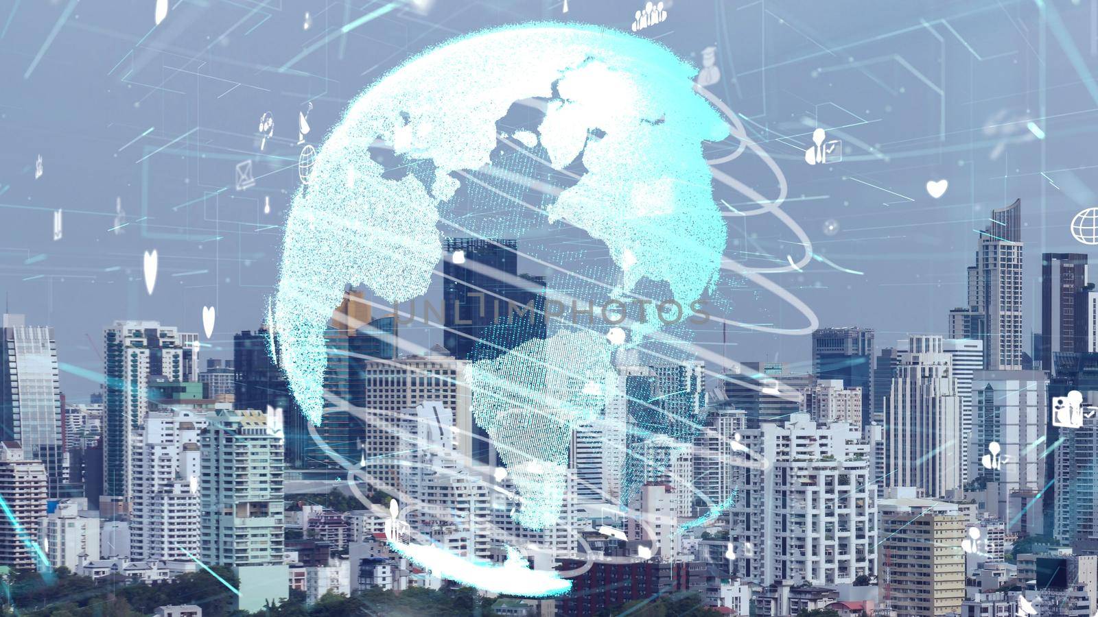 Global connection and the internet network alteration in smart city by biancoblue