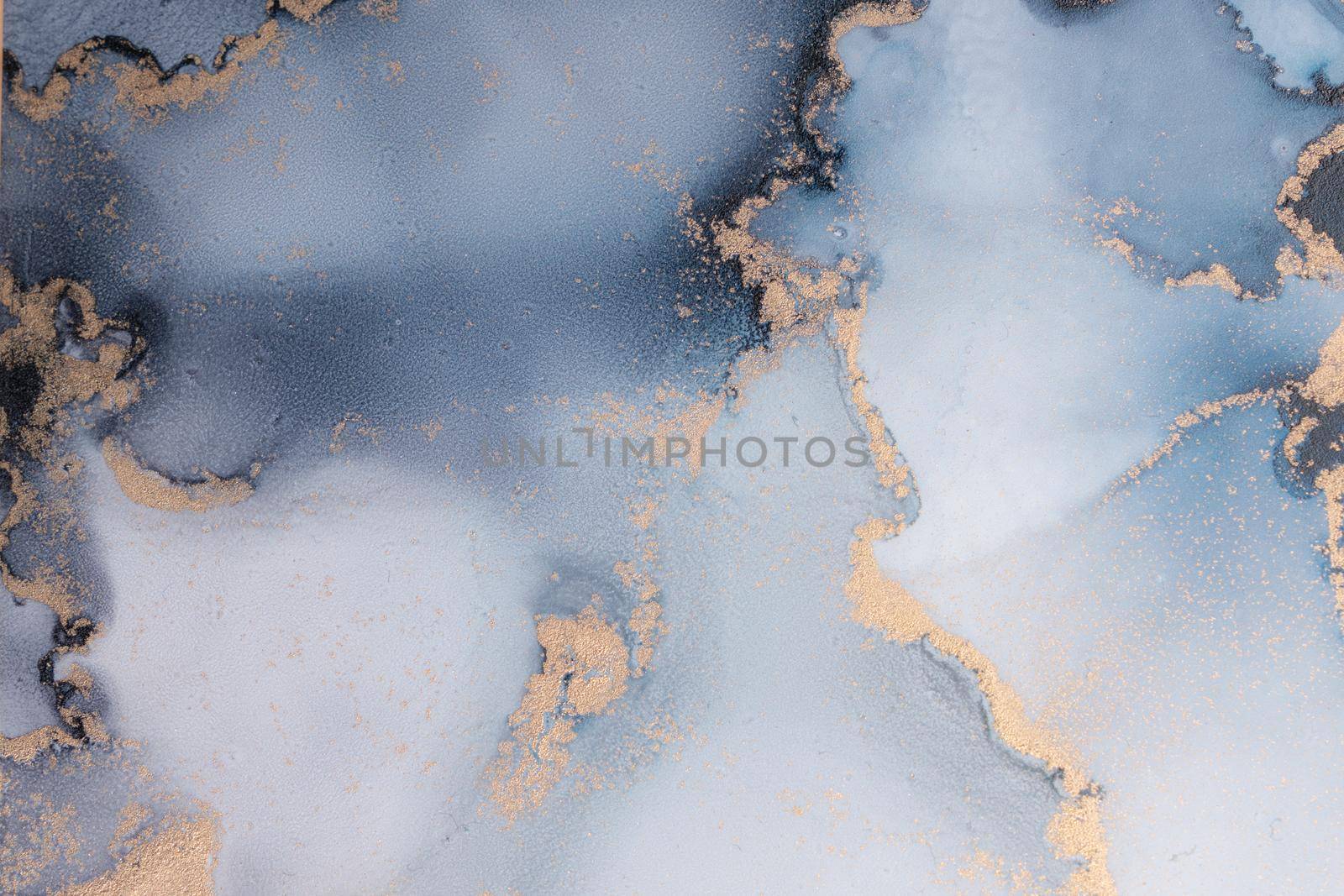 Marble ink abstract art from exquisite original painting for abstract background . Painting was painted on high quality paper texture to create smooth marble background pattern of ombre alcohol ink .