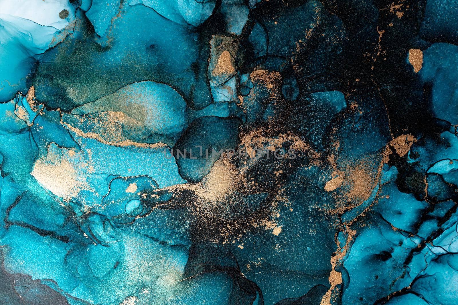Marble ink abstract art from exquisite original painting for abstract background . Painting was painted on high quality paper texture to create smooth marble background pattern of ombre alcohol ink .