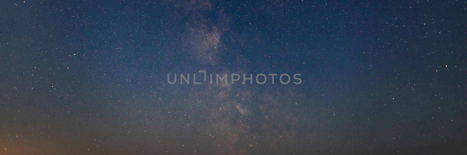 Close-up of starry night sky with milky way galaxy breathtaking view. Soft focus and noise due to high iso and long exposure. Nature, landscape concept