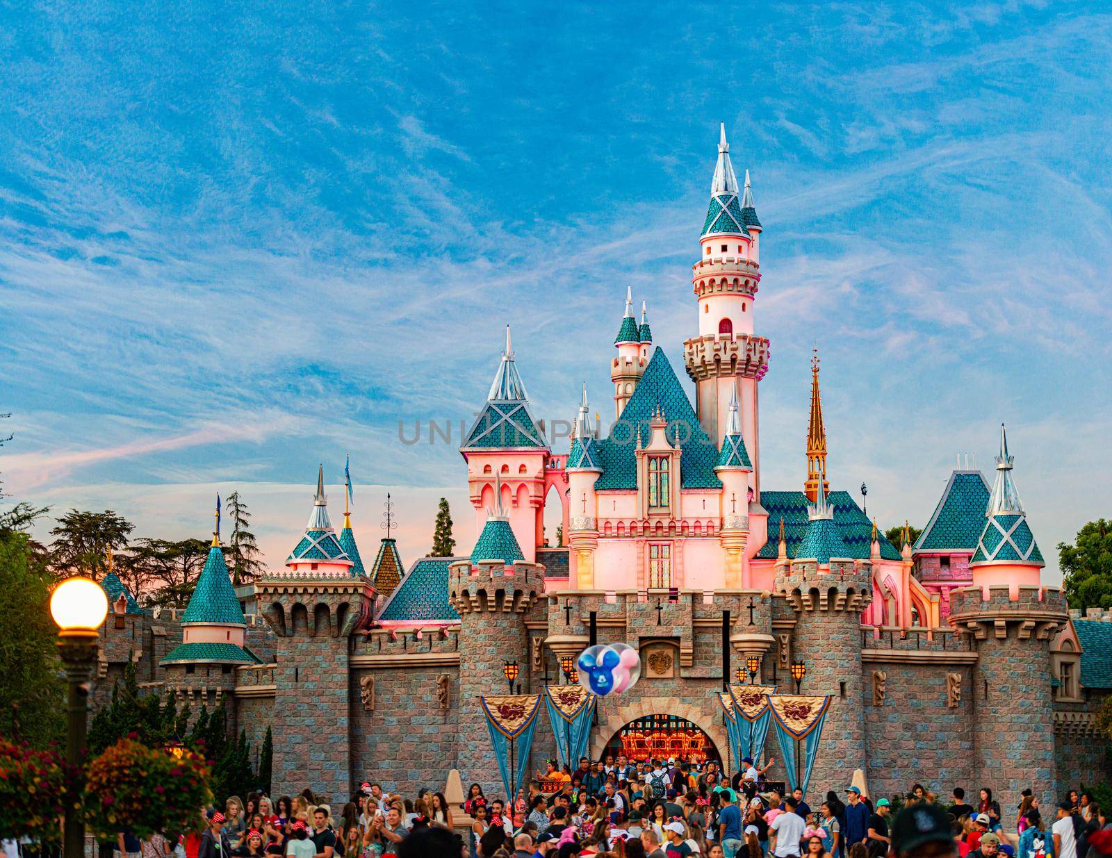 Anaheim, United States of America - October 23, 2016: Legendary Disney castle of sleeping beauty in Disneyland