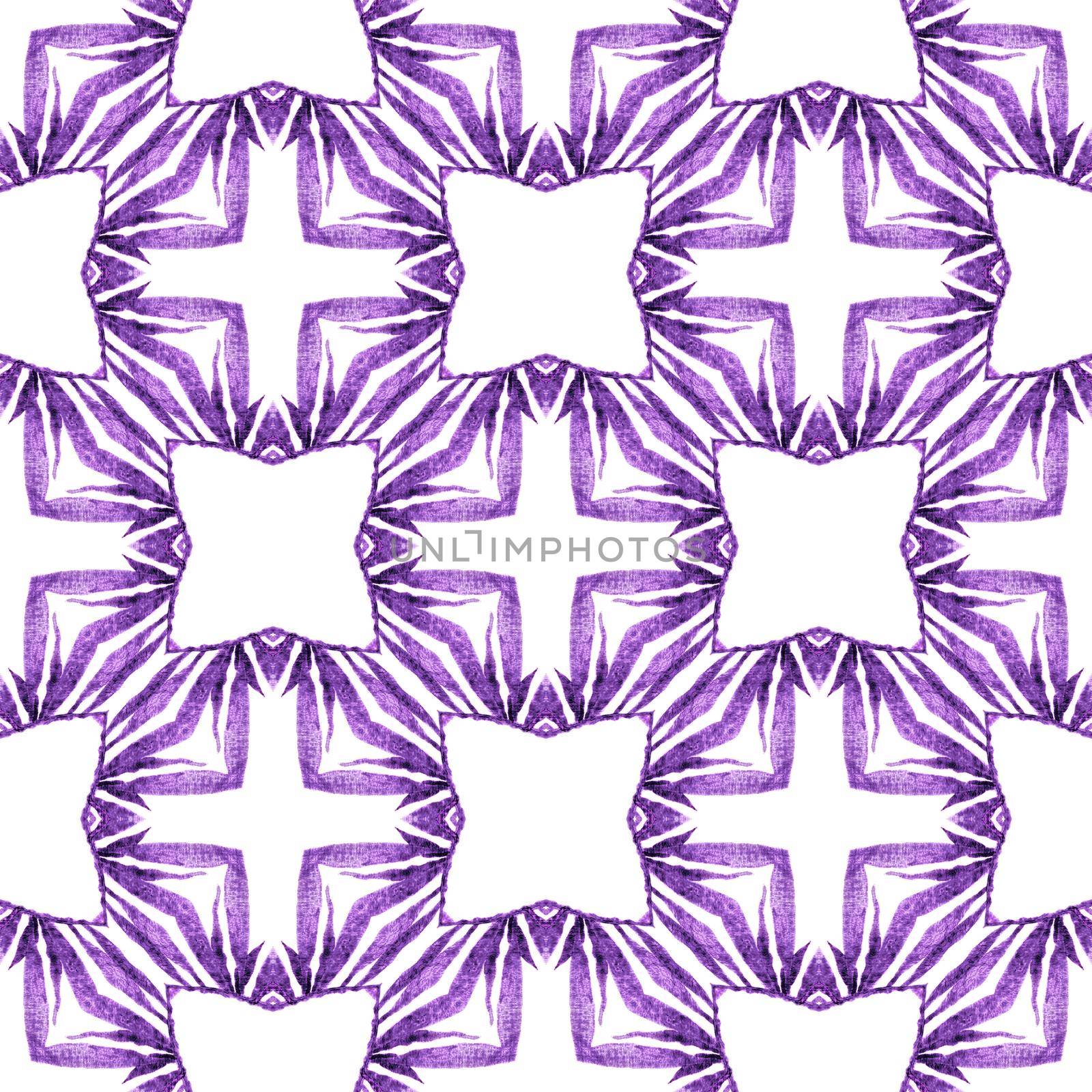 Hand drawn tropical seamless border. Purple great boho chic summer design. Textile ready emotional print, swimwear fabric, wallpaper, wrapping. Tropical seamless pattern.