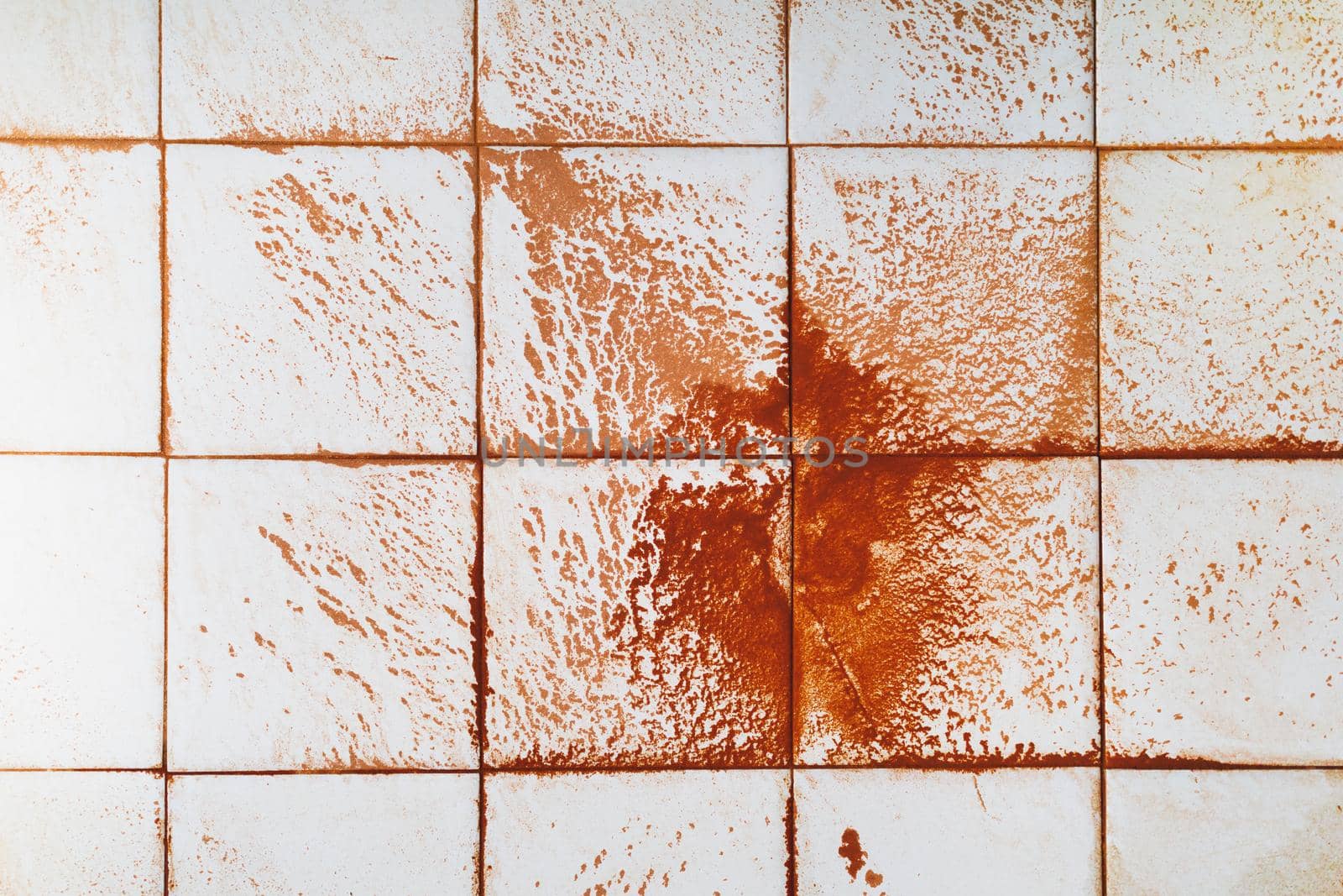 abstract wet rust scattering on a tile background by nikkytok