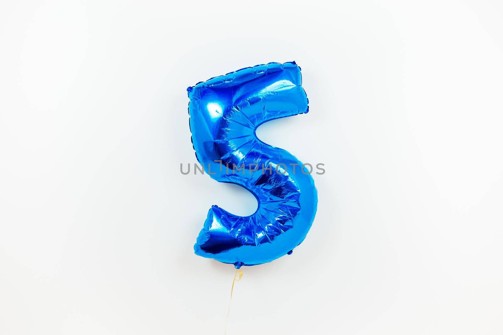 number five 5 blue balloon, isolated on white by nikkytok